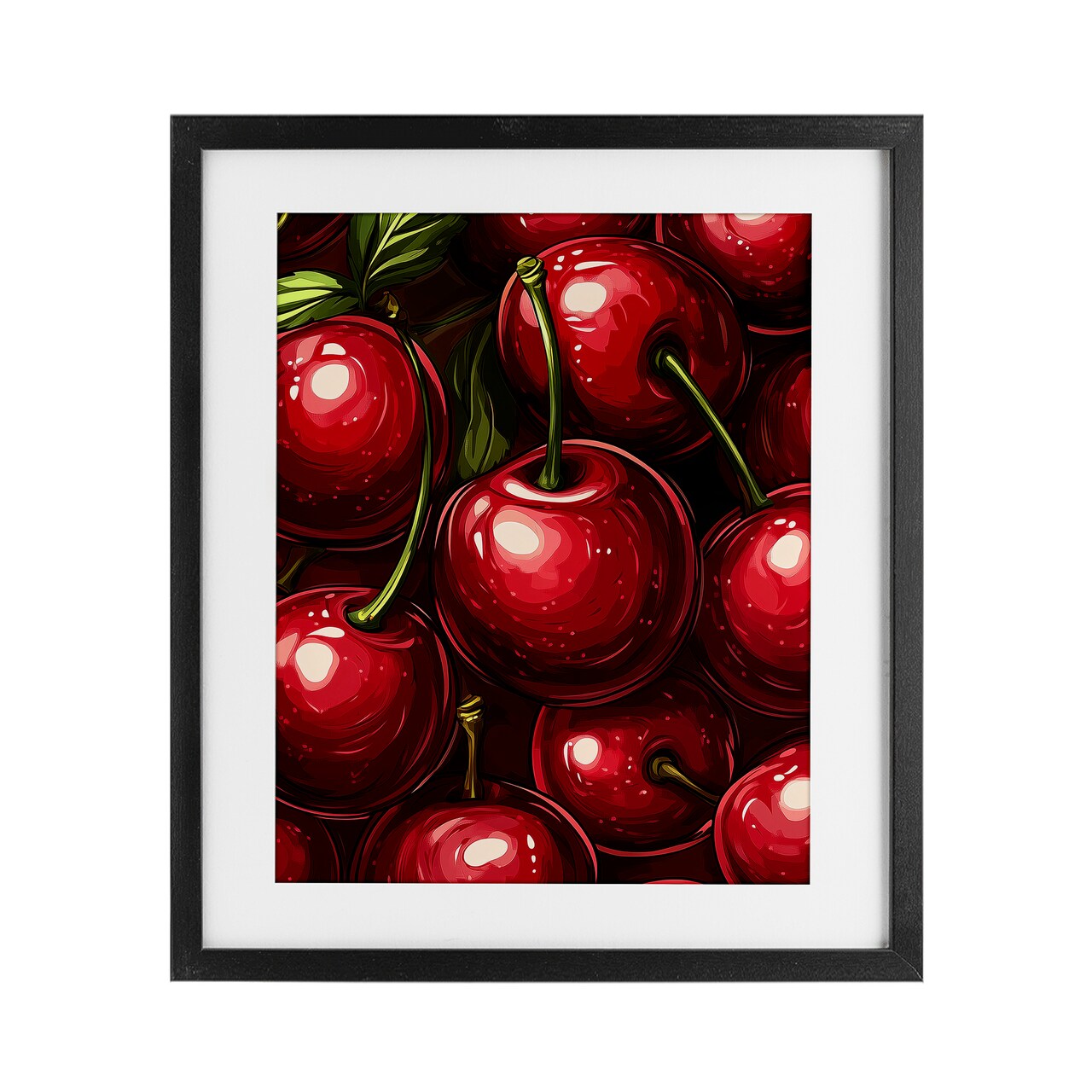 Stupell Industries Lush Juicy Cherries Harvest Framed Print Under Glass, design by Christine Simpson Art